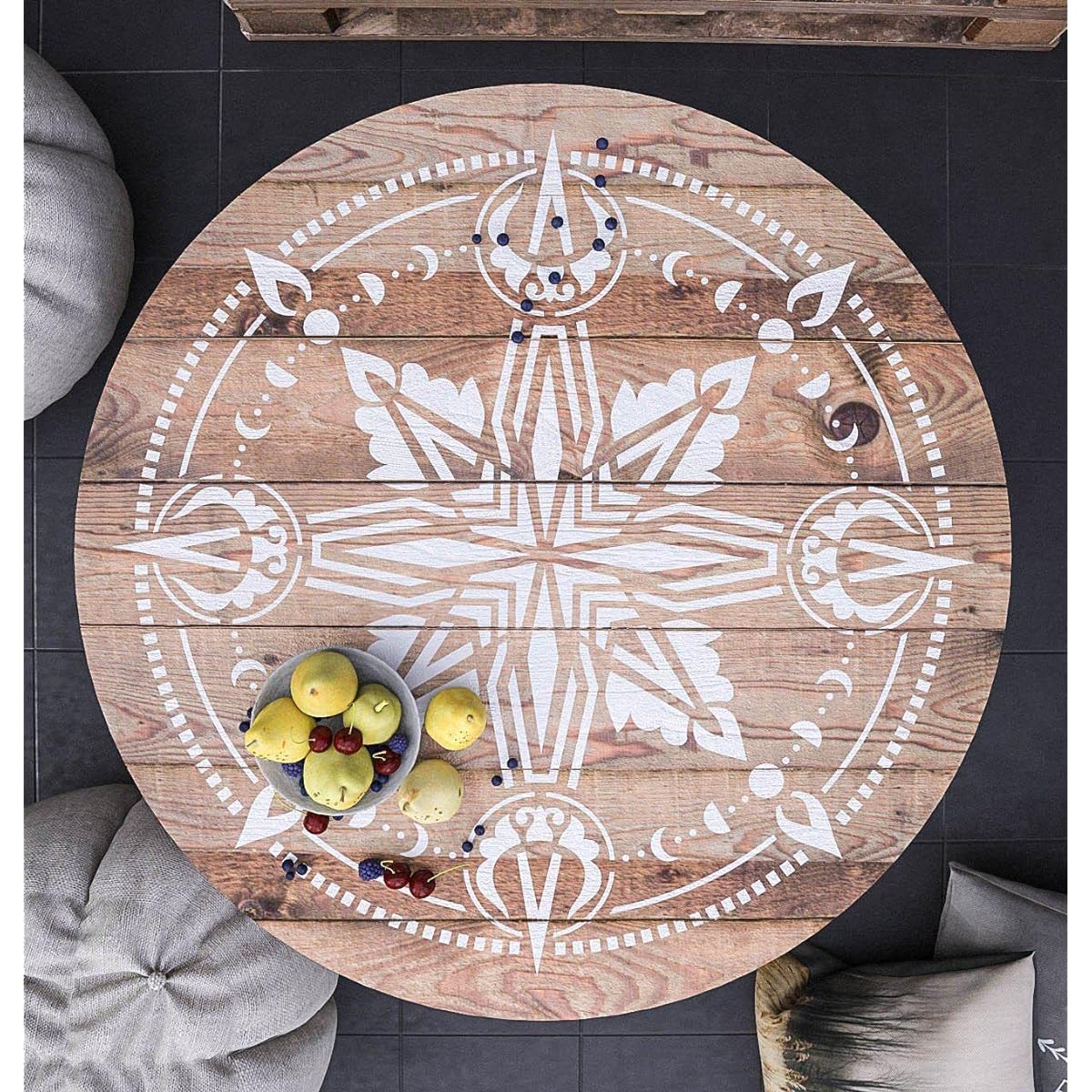 Bohemian - Compass Stencil - Large Reusable Mandala Stencil