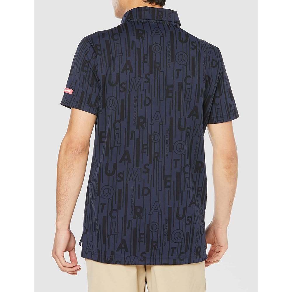 [Le Coq Sportif Golf] Short Sleeve Shirt, Sweat Absorbent, Quick Drying, Stretch, UPF15, All Over Pattern, Golf QGMVJA08 Men's