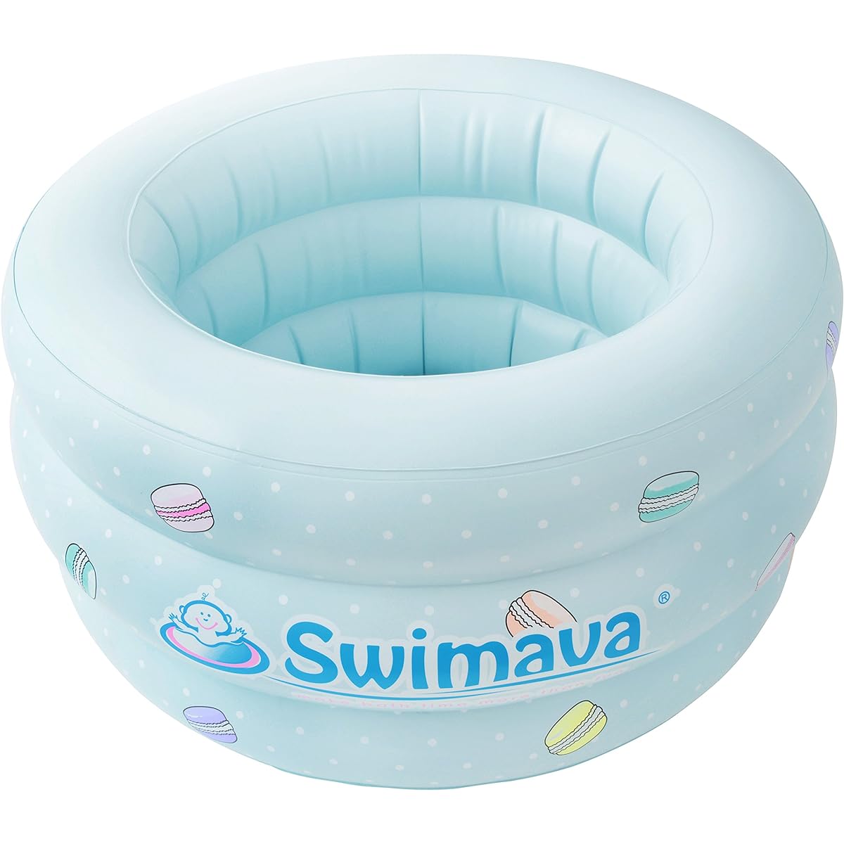 [Set purchase] Swimava [60-day warranty for genuine Japanese products] Swimava Fluffy Baby Bath Macaron Bath SW150GN-P & [60-day warranty for genuine Japanese products] Floating Neck Ring (Duck Yellow) SW120DU