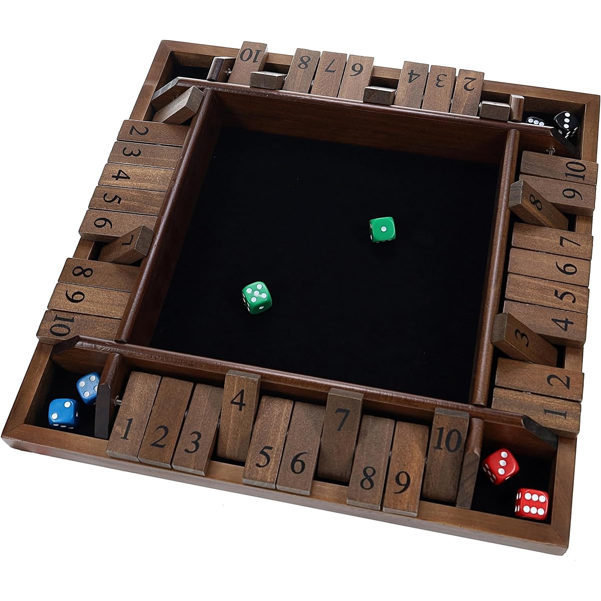 WE Games 4-Player Shut the Box, Travel Size, 8 inches