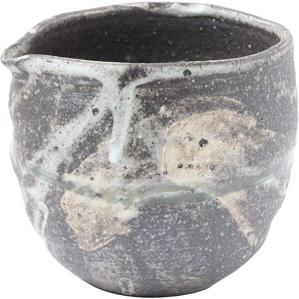 Shigaraki ware cold sake cup [Cirrus w918-02 (1 pouring vessel, 2 sake cups) set] Sake cup Tokkuri Sakazuki cup Cold sake Katakuchi Shigaraki ware Pottery Gift Present
