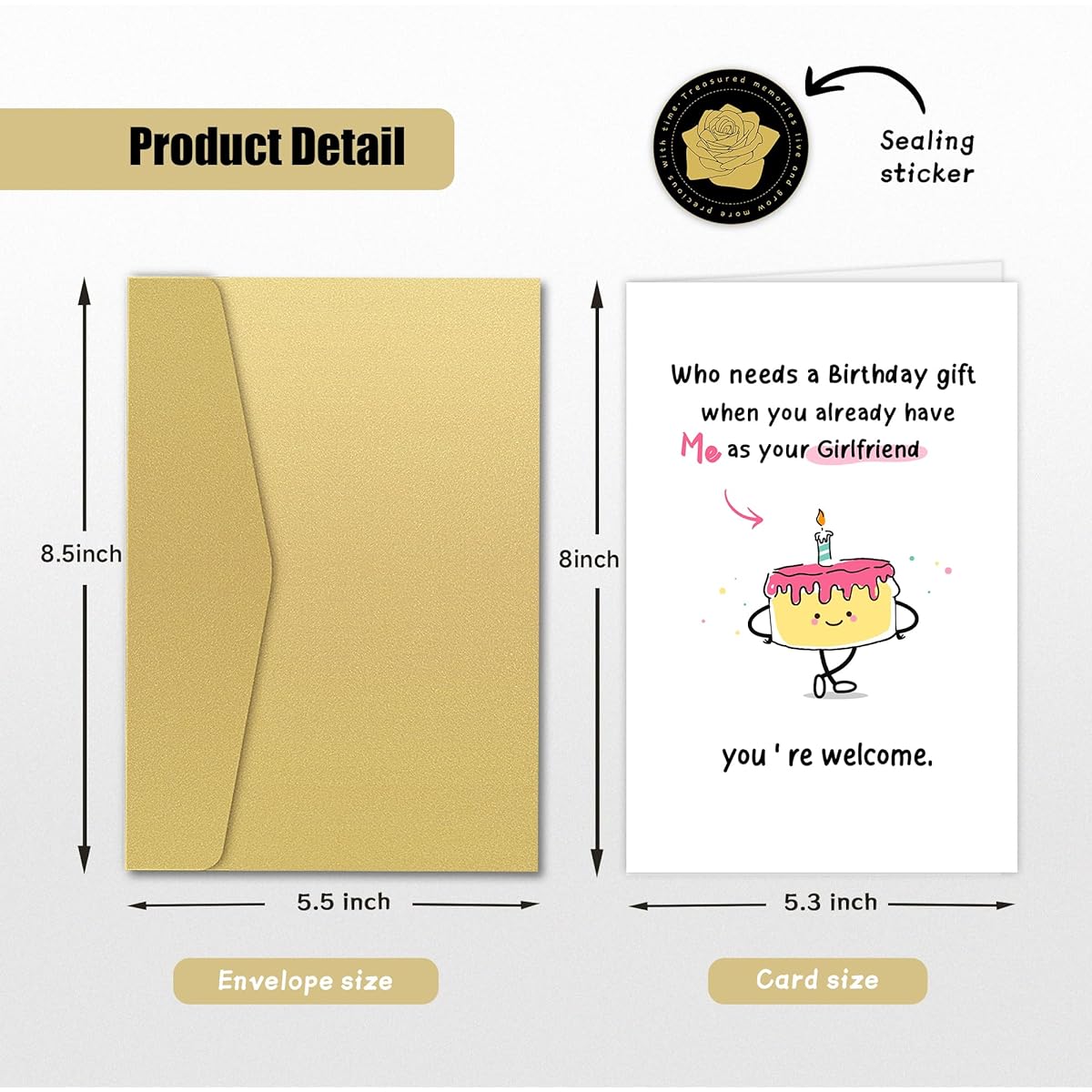 Smnwinsl Funny Birthday Cards Birthday Cards from Boyfriend Gifts for Him Who needs a birthday gift when she already has me