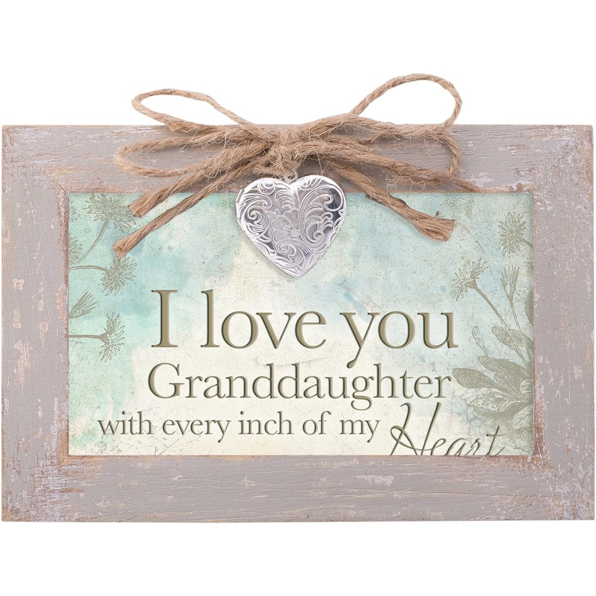 (Distressed Taupe Beige) - Love You Granddaughter My Heart Taupe Wood Locket Jewellery Music Box Plays Tune You Are My Sunshine