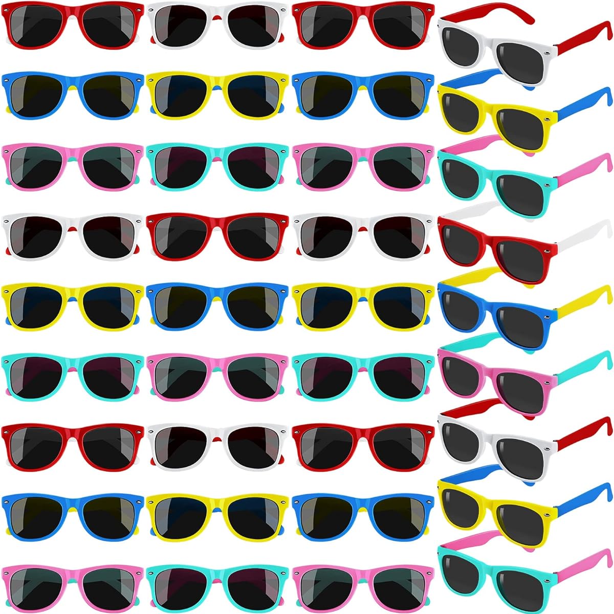 ELCOHO Sunglasses Party Favors Neon Color 36 Pack Beach Pool Party Toys Outdoor Activities