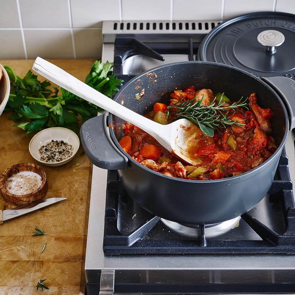 Green Pan, GREENPAN Featherweight, Ceramic Coating of Sand-derived Mineral Ingredients that does not contain any harmful substances, Double-Handed Pot, 8.7 inches (22 cm), IH Gas, Dishwasher Safe,