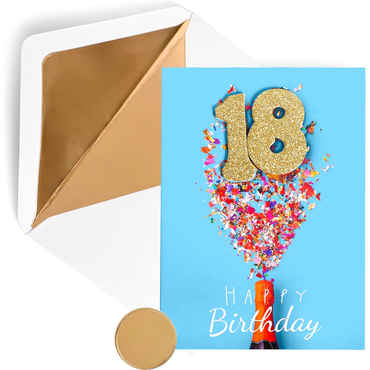 GIFT GIGGLES 18th Birthday Card - For Women and Men - 3D Pop-up 18 Year Card | Happy 18th Bday | Includes Envelope and Sticker