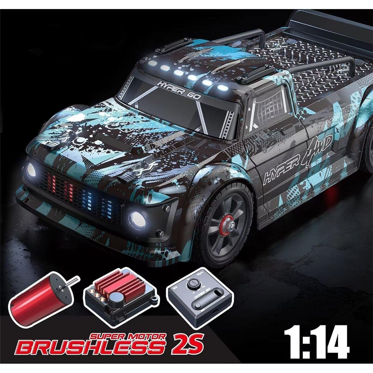 Fenamx 4 Brushless Rc Cars 14301 Hyper 4wd Rc Car All Road RC Drift Car Brushless Scale 2.4G 4wd High Speed Electric,Terreneitor 4x4 Caros,1/14 High Speed RC Car Drift for Adults