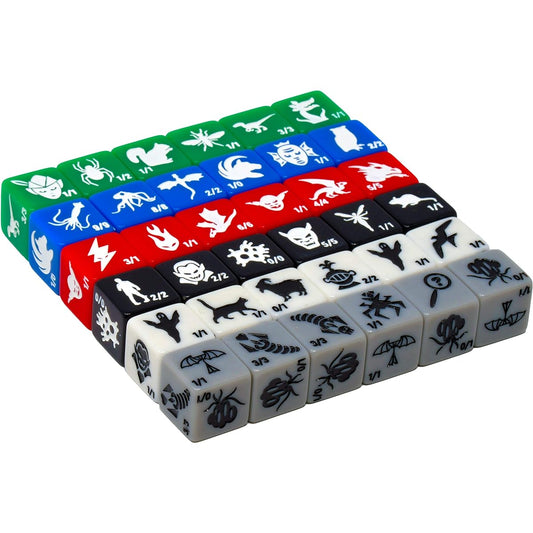 Monster Rocks: 36 Token dice 6X of Each Colour. Great for Magic The Gathering.