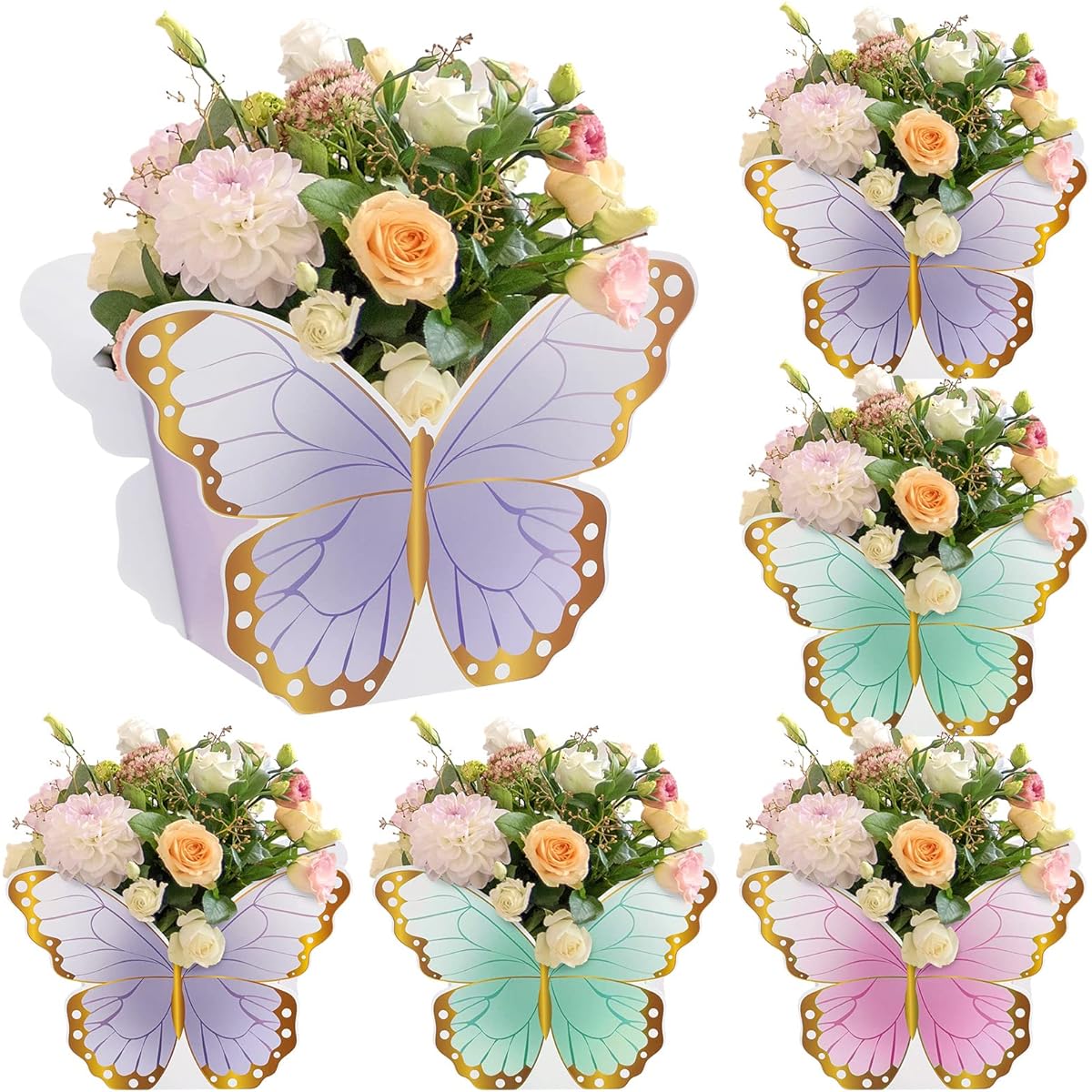 Fuutreo 6pcs Butterfly Centerpieces for Baby Shower Birthday Tea Party Favors Decorations Butterfly Decorations for Table Butterfly Theme Party Supplies Wedding