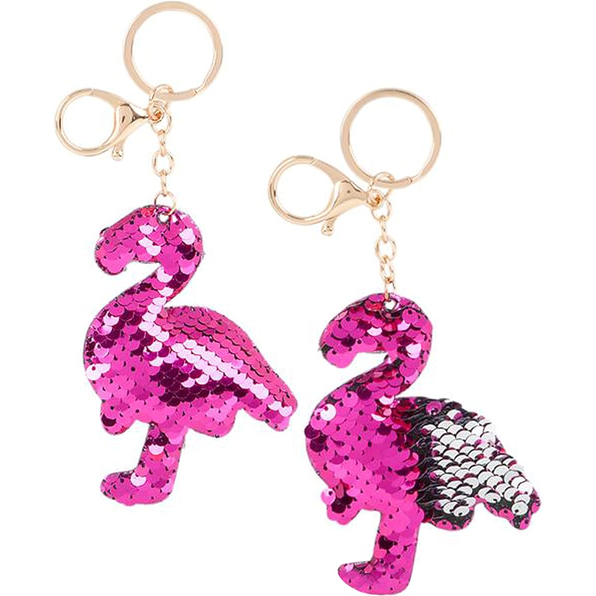 Flip Mermaid Sequin Flamingo Keychain Party Favors Party Supplies (Pack of 12)