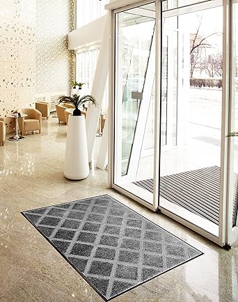 Kleen-Tex Mud Remover Entrance Mat Thin Scrape Mat G Silver 50 x 75cm AJ00019