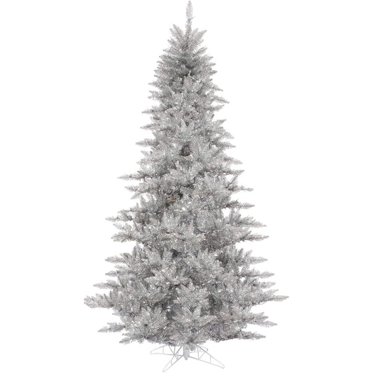 Vickerman 14ft Silver Fir Artificial Christmas Tree - No Lights - Faux Silver Christmas Tree - Seasonal Indoor Decor