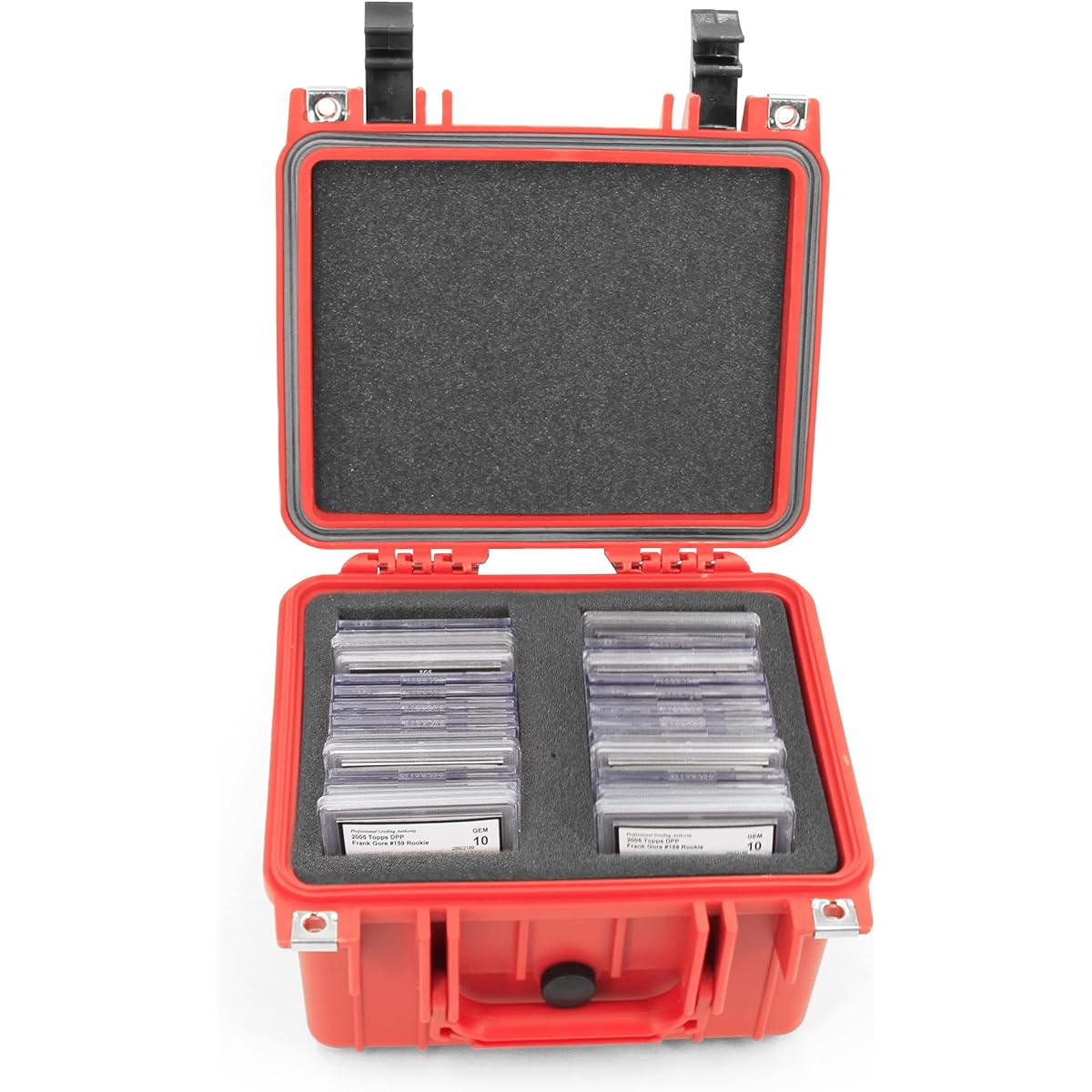 CASEMATIX Graded Card Storage Box - 30+ BGS PSA Graded Sports Trading Cards or 150+ Top Loader Card Storage Case - Waterproof Graded Card Case with Dividers