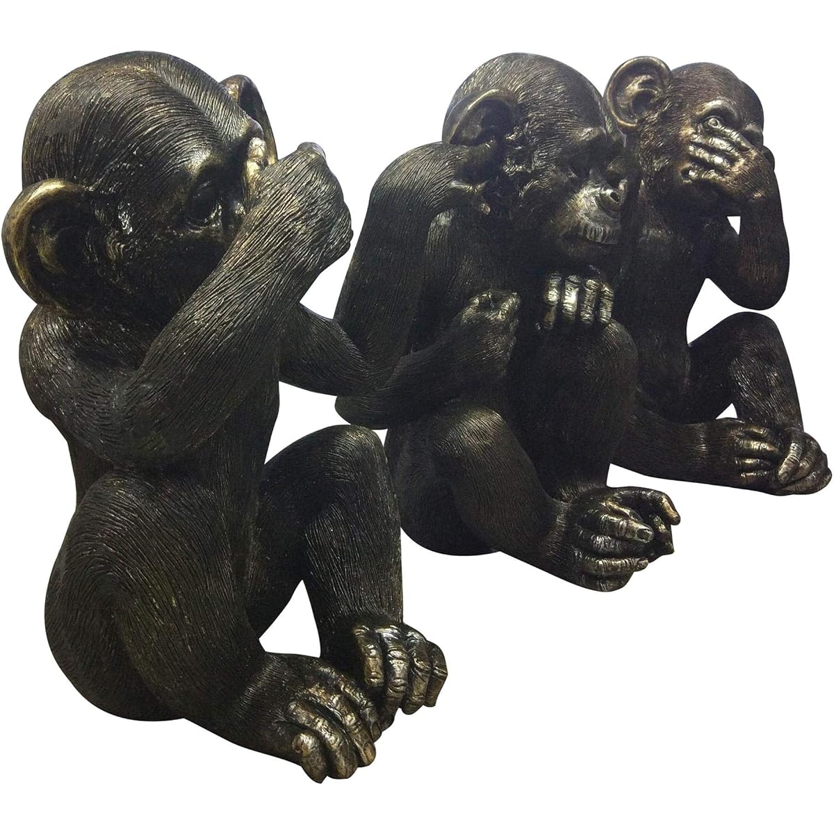 Moe's Home Collection He did it Chimps Black - Set of 3
