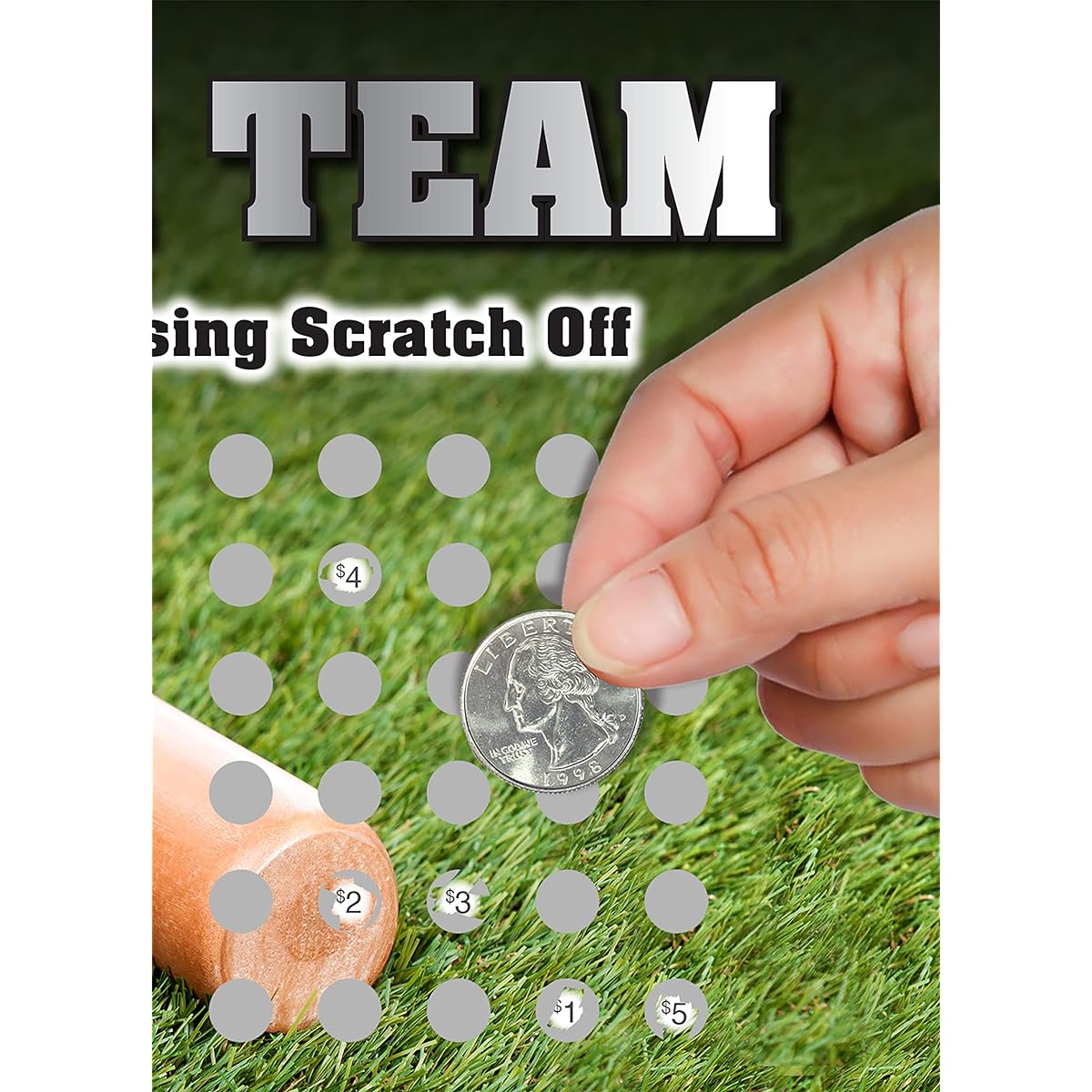 Our Team Baseball Fundraising Scratch-Off Cards - (20 cards per pack) - will raise $2,000. You keep all the profits!