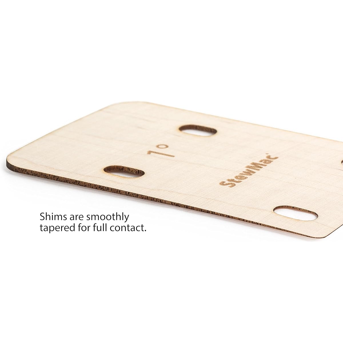 StewMac Base Neck Shim for Bolt-on Neck, Solid Maple, Set of 3
