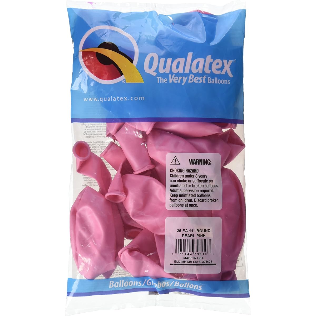 Pioneer Balloon Company Latex Balloons 25 Pieces 11 Inch Pearl Pink