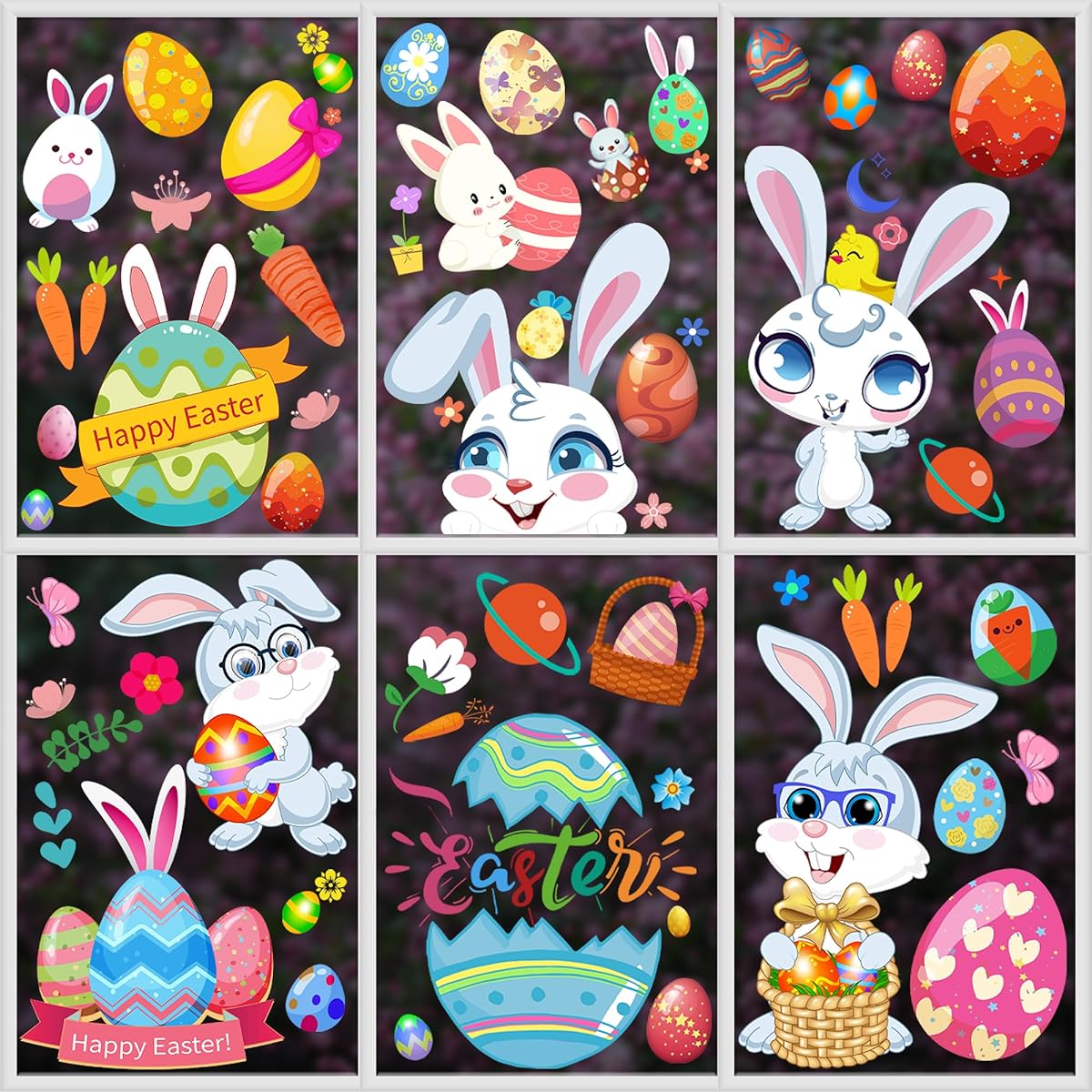 Happy Easter Bunny Carrot Window Sticker