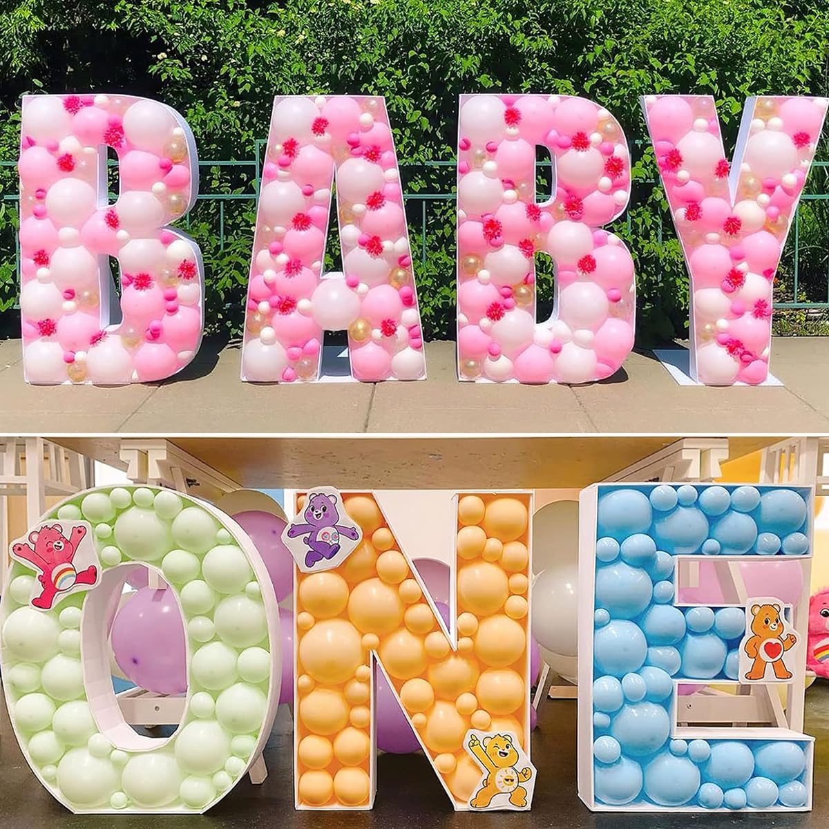 4ft Mosaic Letters for Balloons,Mosaic Balloon Frame DIY Marquee Light Up Letters Big Large Letters for Birthday Engagement Party Decorations Wedding Backdrop Balloon Arch Kit Alphabet F