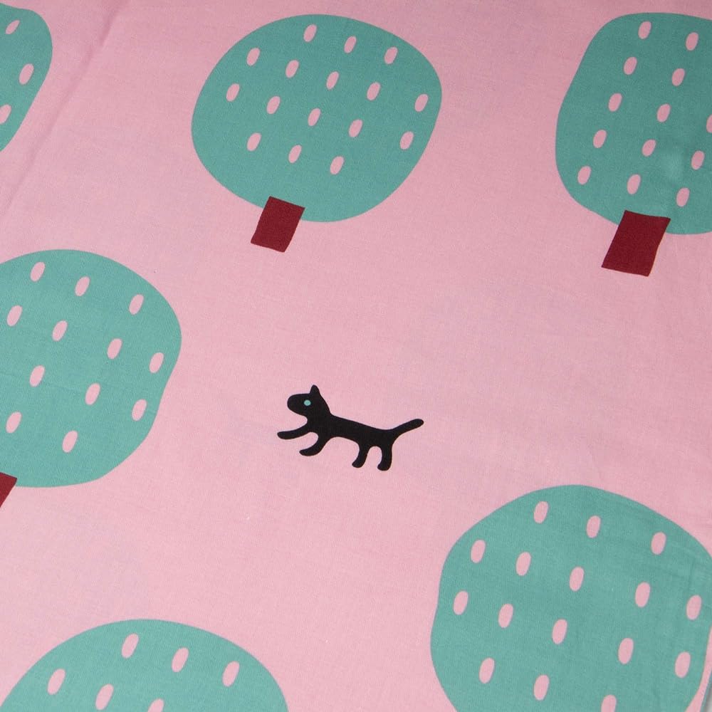 nishikawa [Nishikawa] Duvet Cover Single Washable 100% Cotton Matano Atsuko Cat and Tree Easy to put on and take off with quick snaps Full zipper Double slider Made in Japan Pink PI01700683P