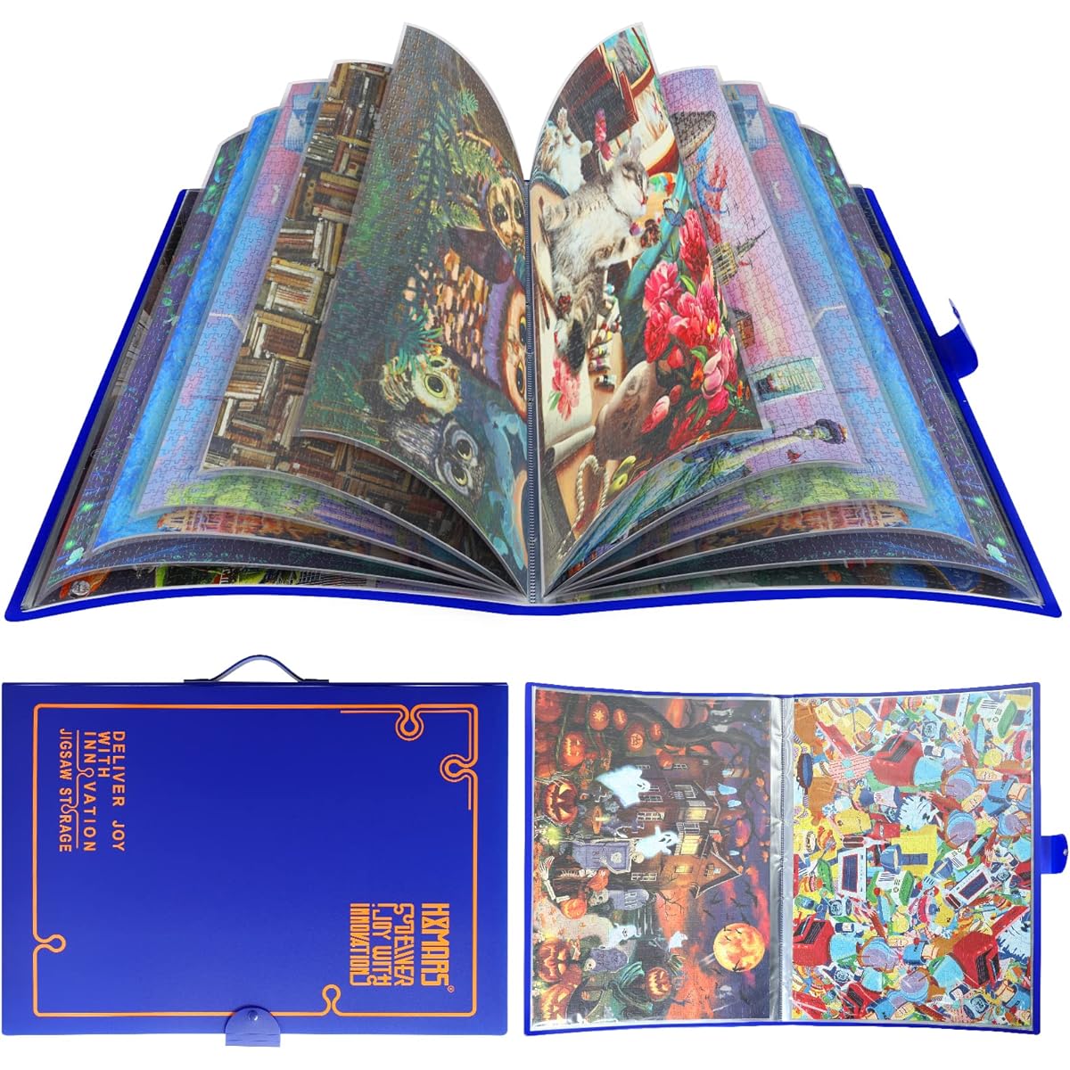HXMARS Puzzle Storage Folder for 1000 Pieces, Large Capacity Jigsaw Puzzle Organizer Portable with 20 Pockets, Dustproof, Protective Puzzle Accessories