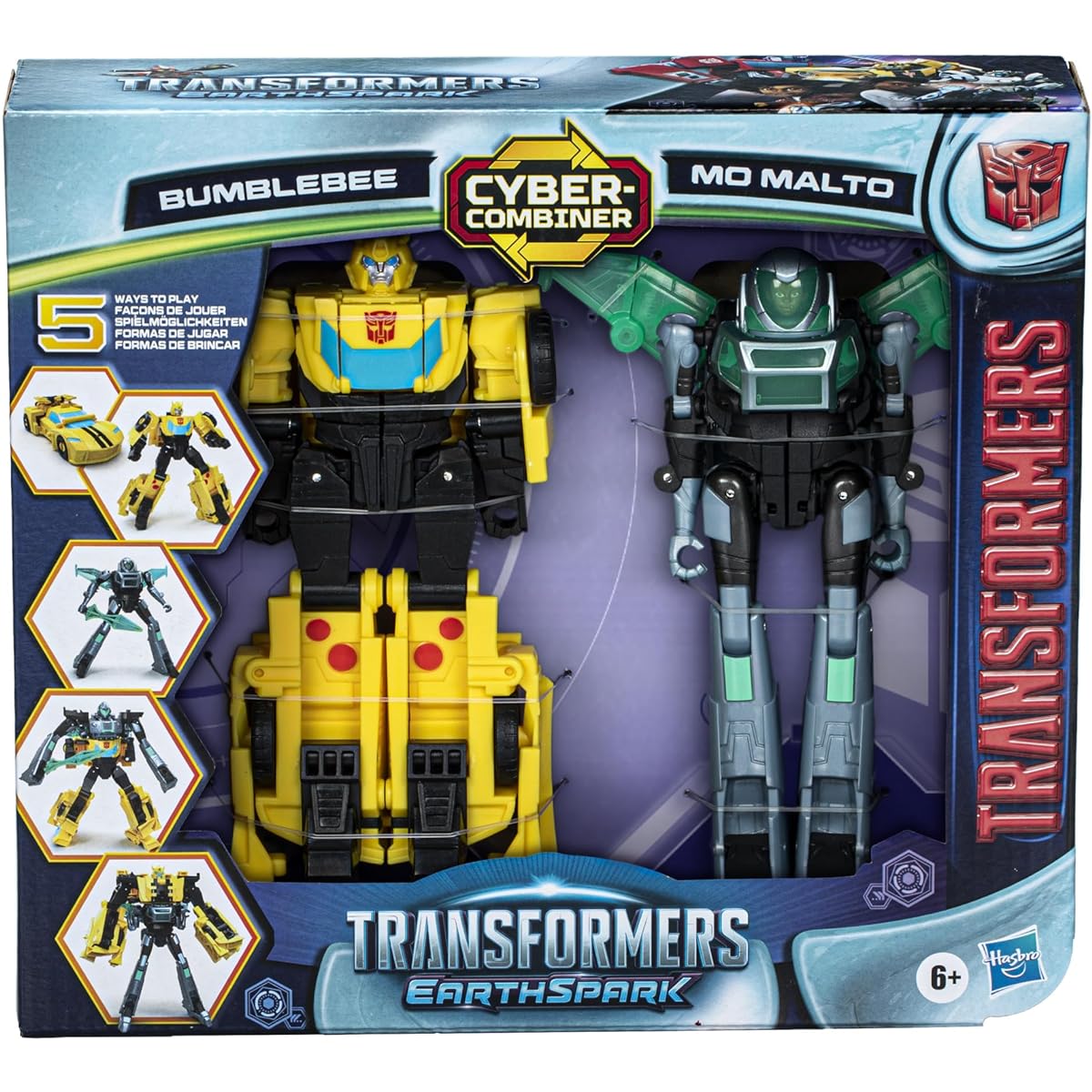 TRANSFORMERS Transformers EarthSpark Cyber Combiner Bumblebee and Mormalt Robot Action Figure Interactive Toy for Ages 6+ Boys Girls, F84395L1
