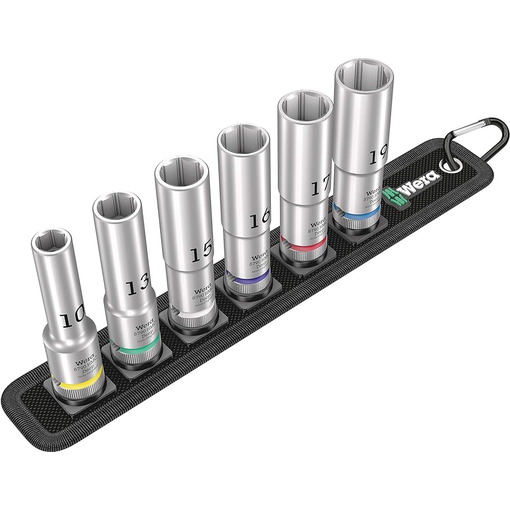 Wera 05004525001 | Deep socket belt set A 1 1/4" insert 9-piece set [Japanese regular import product]