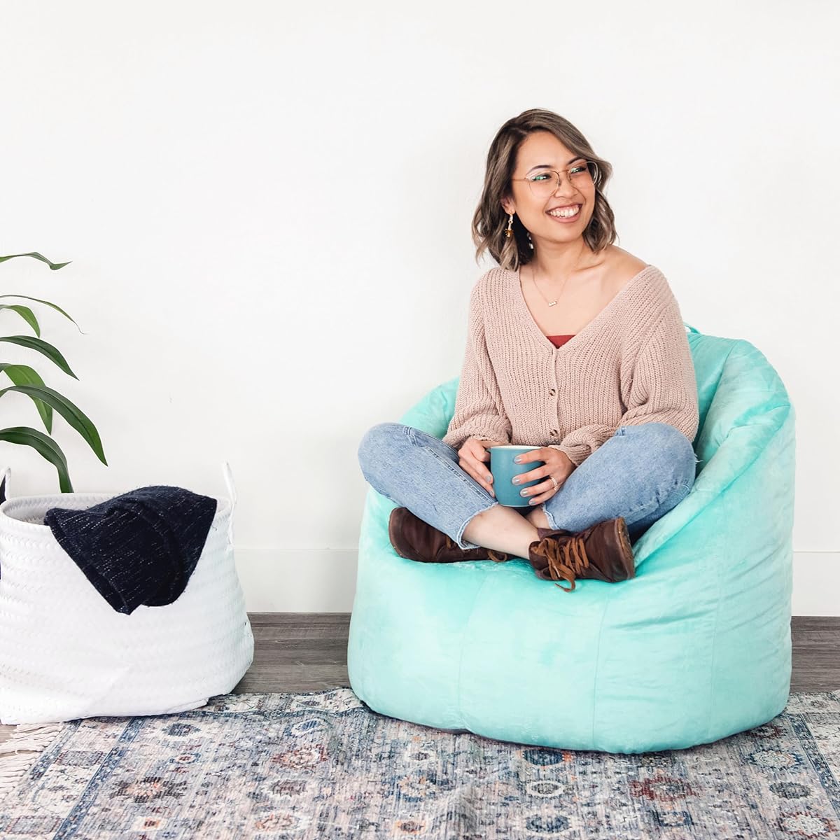 Big Joe Milano Bean Bag Chair Mint Plush