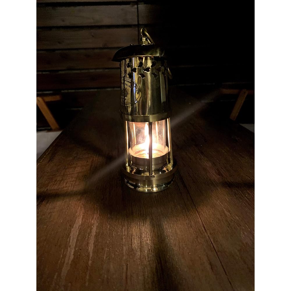 Roost Outdoors Brass Oil Ship Lantern (Brass Oil Lantern, Ship Lamp, Ship Light) Nelson Lamp, Anchor Lamp, Kerosene Lantern, Brass Lantern, Brass Lantern, Simple Japanese Instruction Manual Included, Oil Dropper Included, 17cm