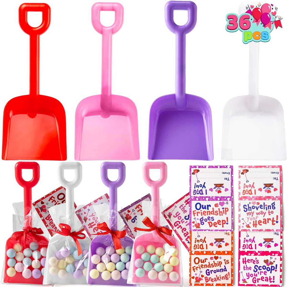 JOYIN Valentine's Day I DIG YOU Cards with Shovel Toys (36 Cards)