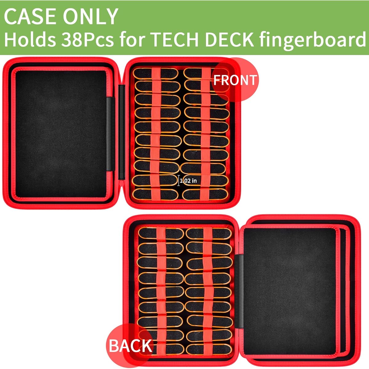 TECH Deck Ultra DLX Fingerboard 4 Pack Case for HOMETALL/Teak Tuning/GoldenPlayer/TIME4DEALS/Gr8ware Collector's Mini Skateboards - Holds 38 (Box Only)
