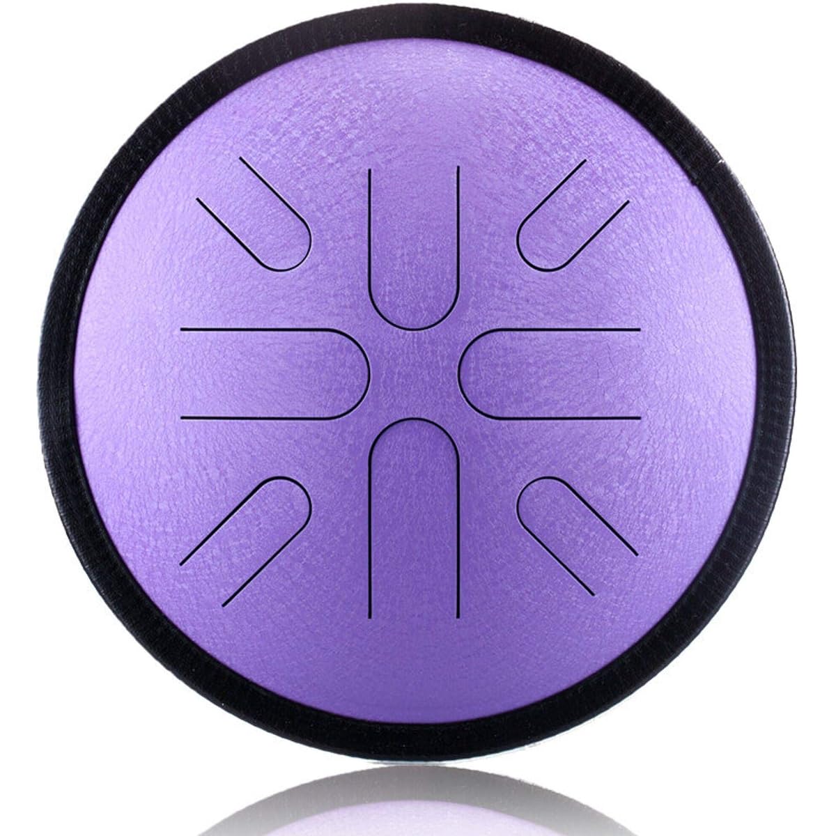 Tongue Drum 10 Inch 8 Tone Tune Travel Drum Ethereal Drum Steel Tongue Drum Leisure Percussion Instrument Yoga Meditation Handpan Suitable for Various Activities (Size:One Size; Color:Gloss Black)