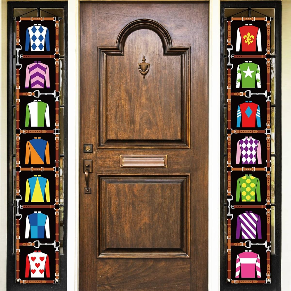 Nepnuser Kentucky Derby Porch Banner Jockey Party Front Door Window Wall Indoor Outdoor Decoration Photo Booth Backdrop