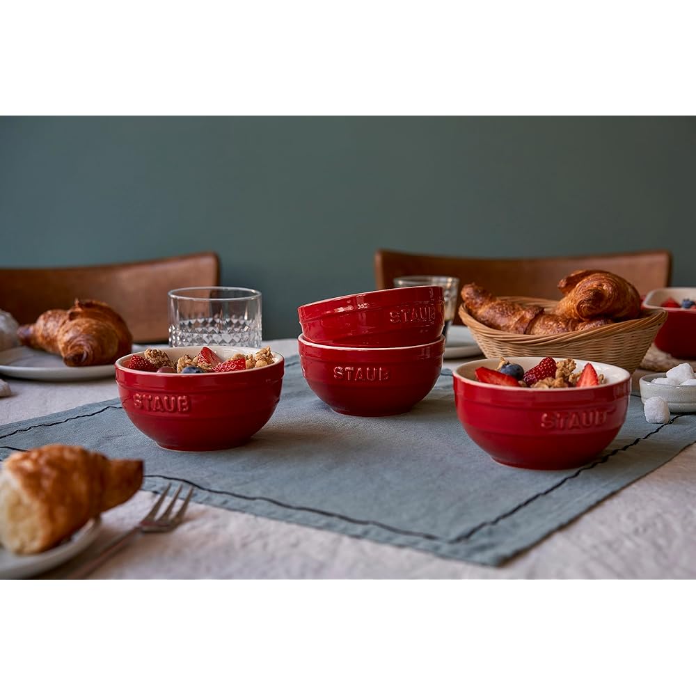 Staub "Bowl 12cm 4P Set Cherry" Ceramic Set Bowl Microwave Safe [Authorized Japanese Product] 40511-541
