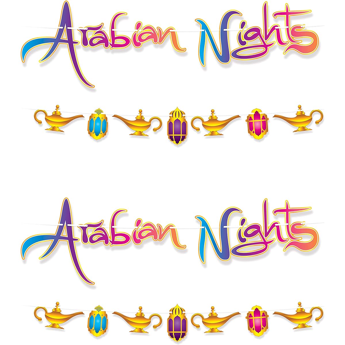 Beistle Arabian Nights Streamer Set, 2 Piece, 12.75" x 12', Multicolor