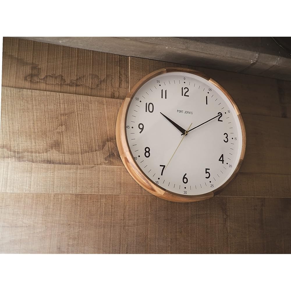 Interform Wall Clock Radio Clock Germain CL-4061WH White Wood Gold Diameter 30cm