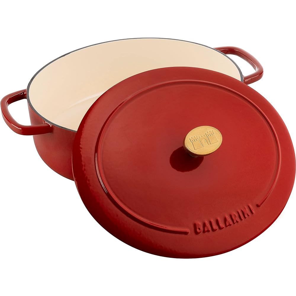 Ballarini "Bellamonte Oval 23cm Pomodoro Red" Two-handed pot Cast metal enamel pot IH compatible [Japanese official product] Z1023-631