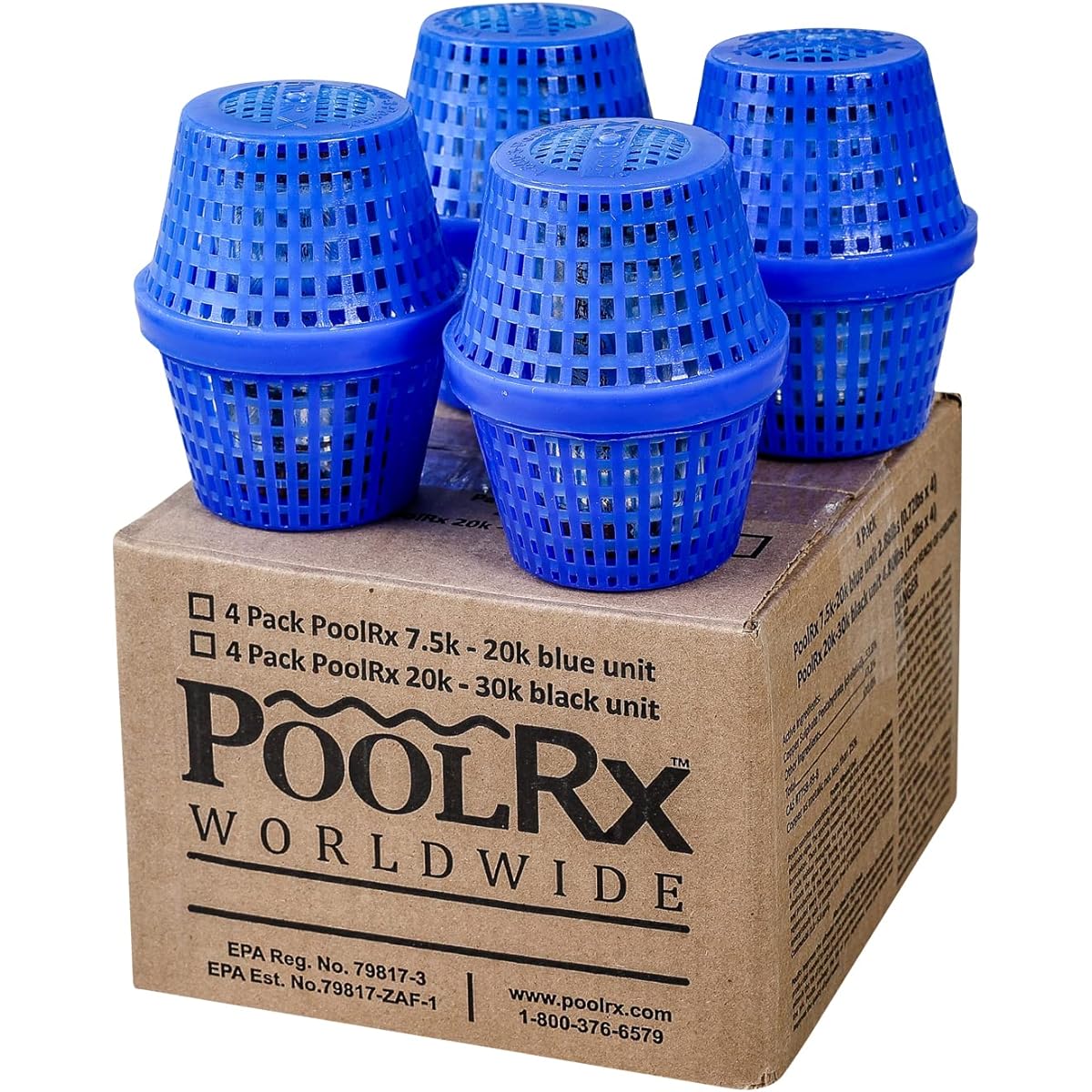 Pool RX 101003 Swimming Pool Algaecide, 4 Pack, Blue