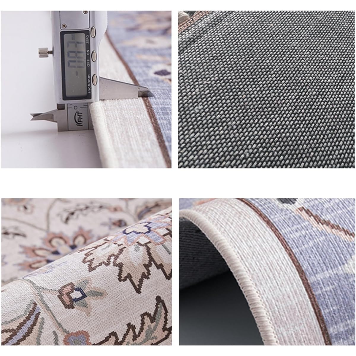 Piano mat, floral pattern, 1cm thick, soundproof floor mat, desk carpet, piano soundproof carpet, sofa seat mat, all season floor mat, non-slip, washable, anti-mite, vibration absorbing, Chinese style, pastoral, for school, desk, hallway