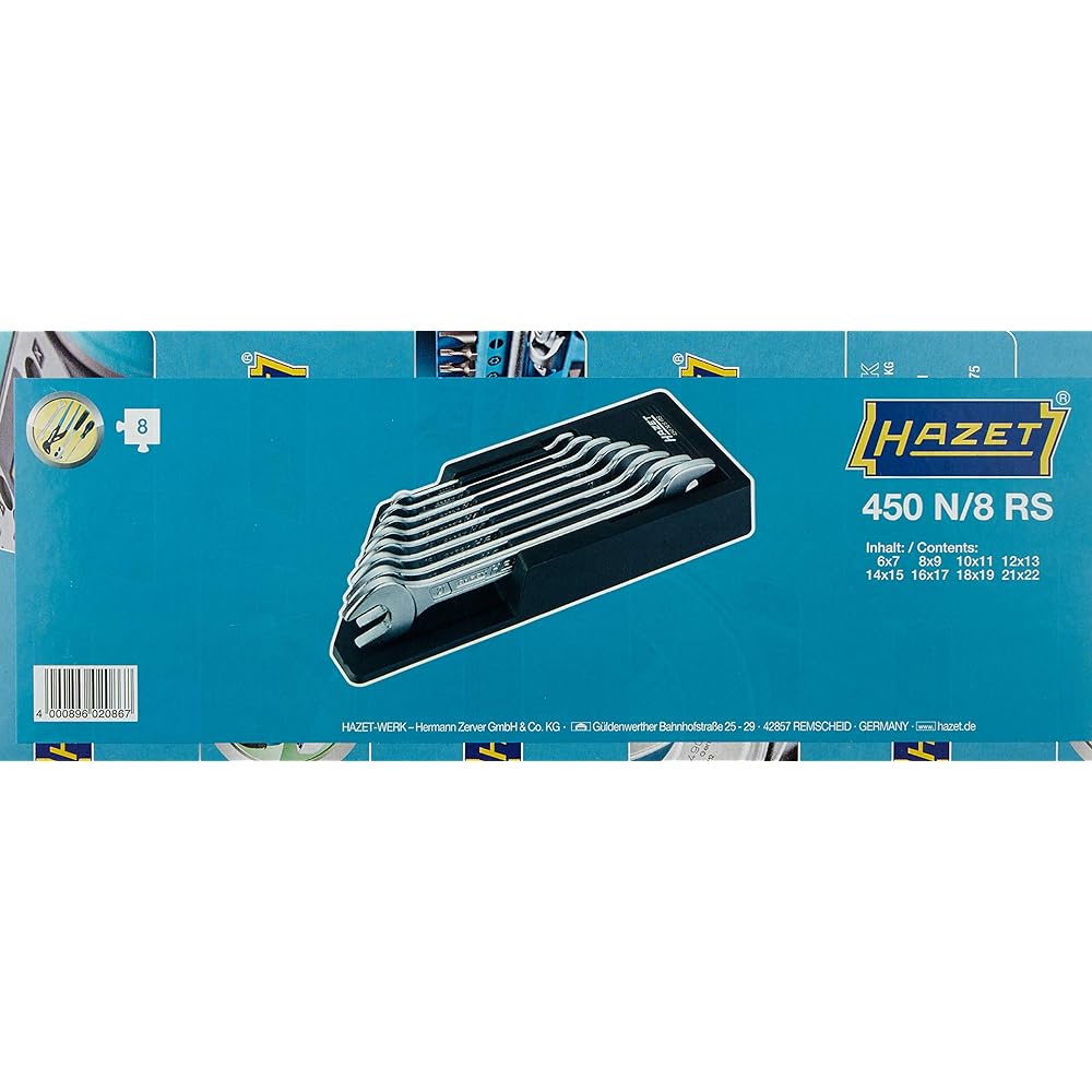HAZET double-ended spanner set of 8 pieces [Japanese regular import product] 450N/8RS