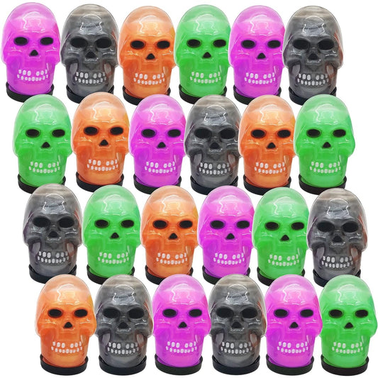 ArtCreativity Skull Head Noisy Putty Halloween Toys Set of 24, Candy Trick or Treat Supplies for Kids, Halloween Party Favors, Halloween Goody Bag Fillers, Prank Toys, 4 Colors