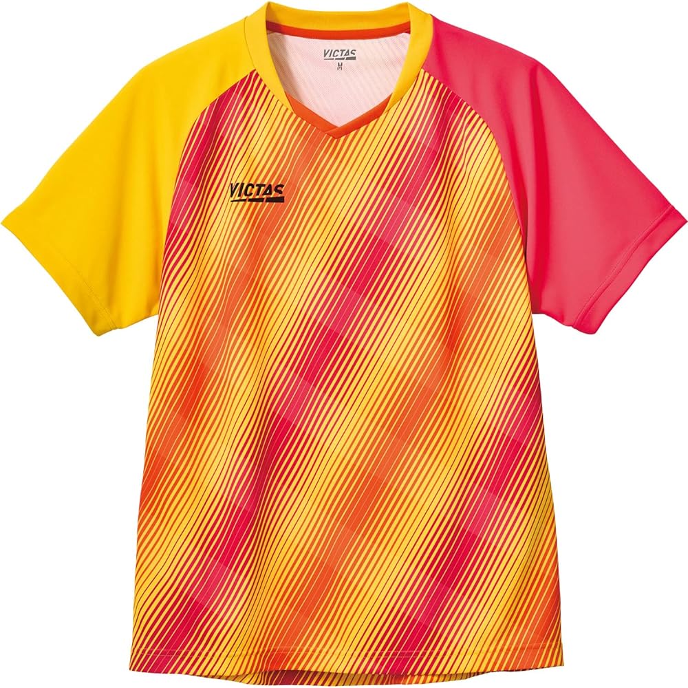 VICTAS Table Tennis Game Shirt, Bias Stripe Game Shirt, J.T.T.A (Japan Table Tennis Association) Officially Approved, Unisex, Available in Junior Sizes, 612301