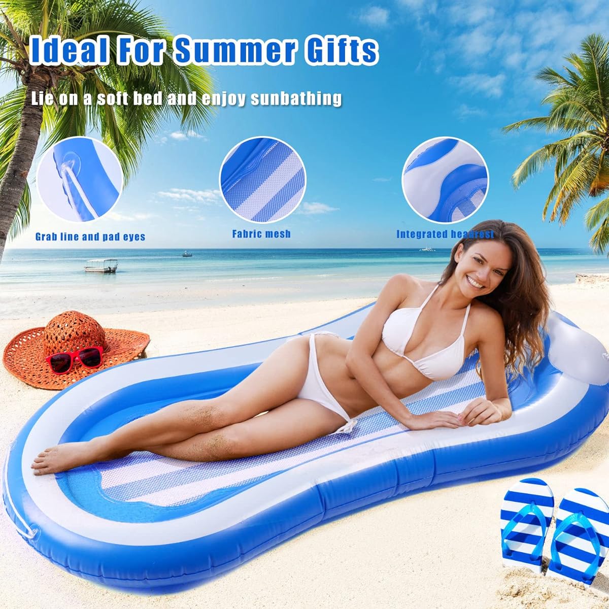 Douthfolle Pool Floats for Adults, Inflatable Pool Floats, Swim Rings for Adults Beach Swimming Pool Lake Floats Summer Backyard Water Party