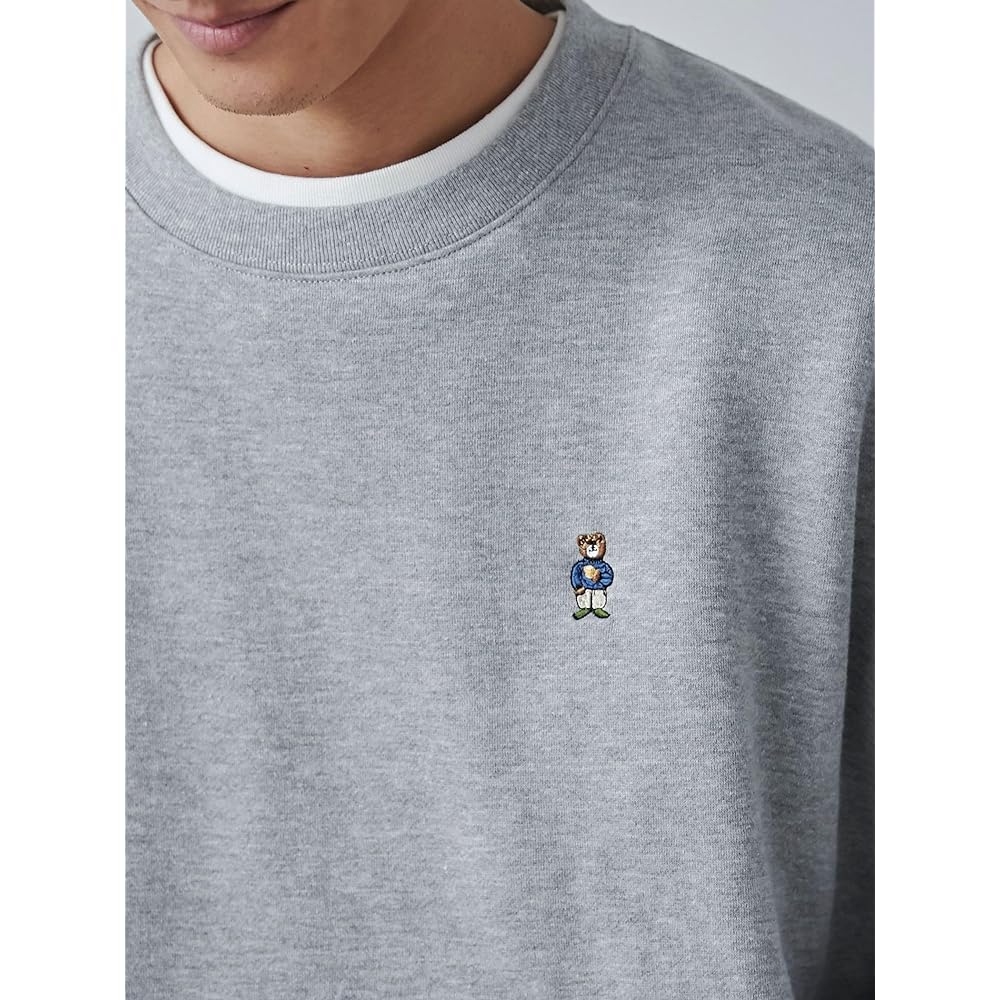 [Cohen] One Point Bear Embroidery Brushed Crew Neck Sweatshirt 75206360339