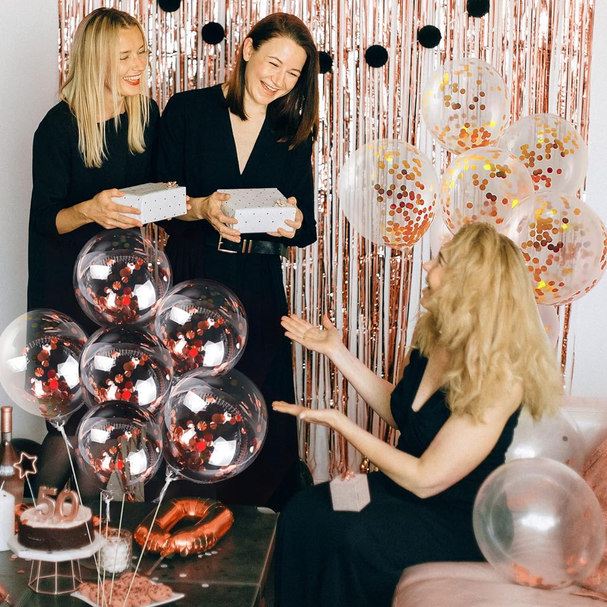 DASIGJID Clear Bubble Bobo Balloons 40pcs (10 18 20 24inch) Transparent Bubble Balloons Stuffing for Christmas Wedding Birthday Baby Shower Indoor Outdoor Party Decorations (40pcs)