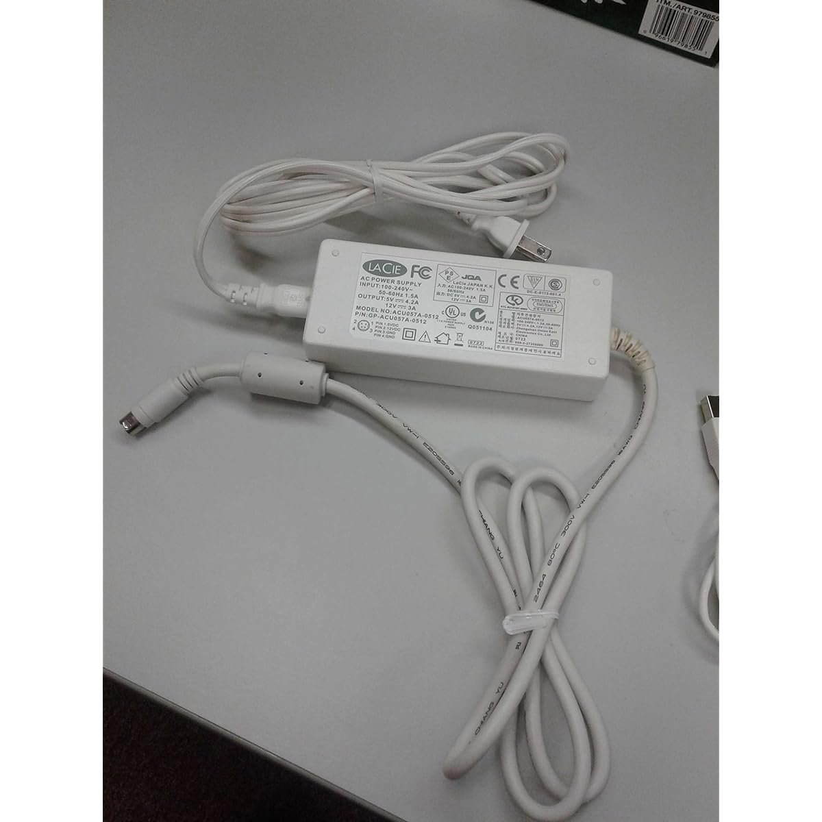 Lacie Acu057A-0512 AC Adapter 5V 4.2A 12V 3A Round 4 Pin
