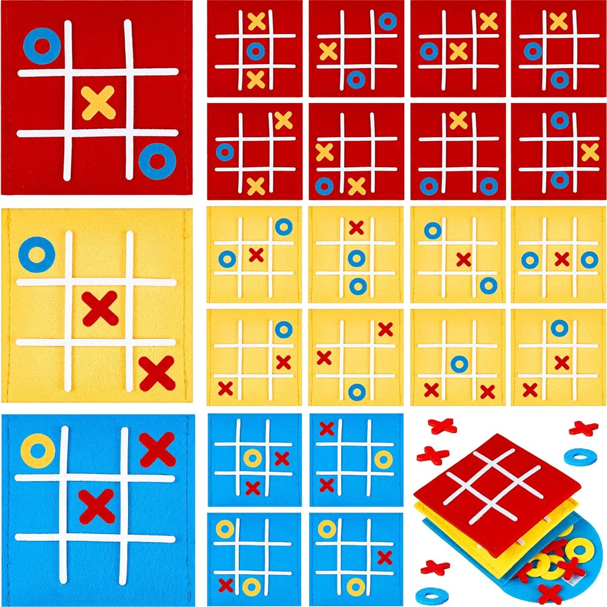 Deekin Tic Tac Toe Strategic Board Game Birthday Party Favors with Envelopes Student Gifts Mini Board Game Birthday Board Game Tic Tac Toe Decorations for Goodie Bag Fillers Educational Toy (50 Pieces)