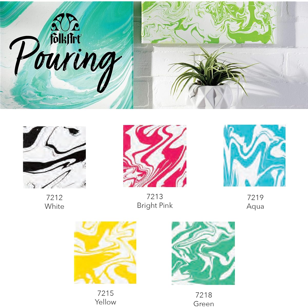FolkArt Premixed Pouring Paint Set, 5 Piece Assortment