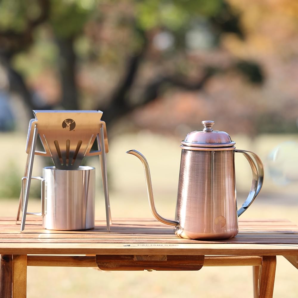 CAPTAIN STAG Coffee Coffee Pot Drip Kettle Full Water Capacity 380/640/780ml Silver/Bronze/Black