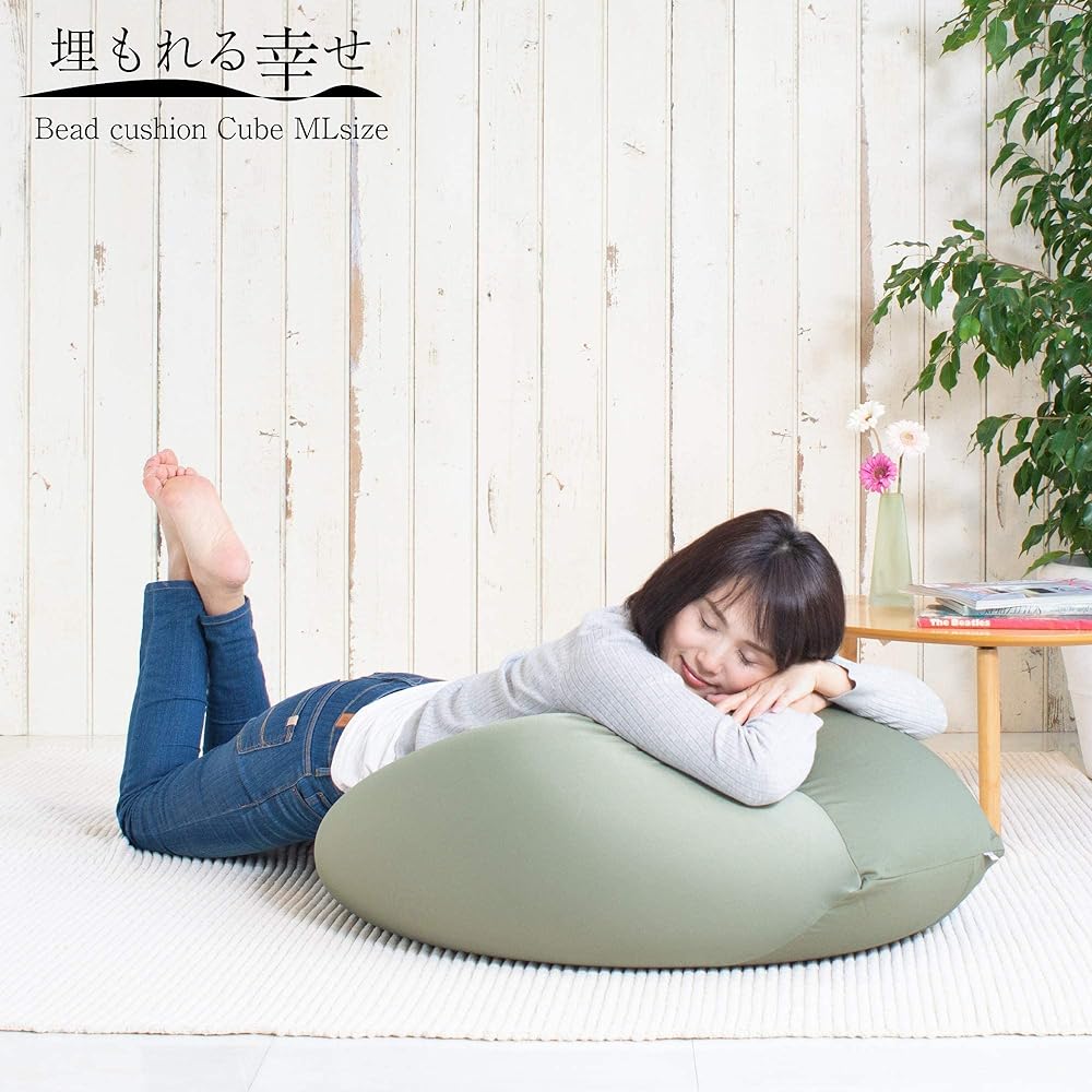 Flex Sales () Flex Sales Bead Cushion Buried Happiness Made in Japan 2WAY Cube Brown Size between M and L Earth Color PCM-6019 BR